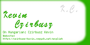 kevin czirbusz business card